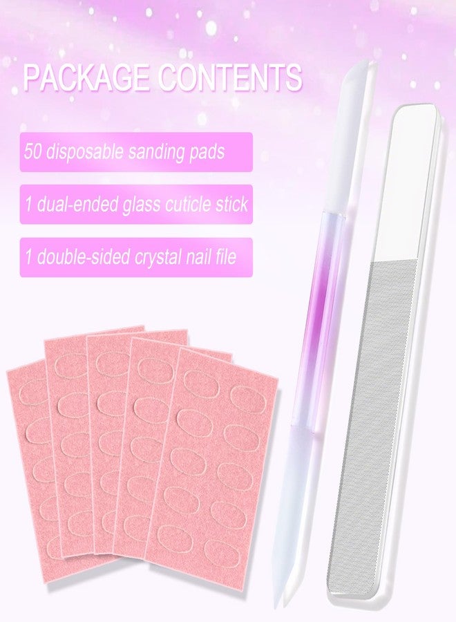 Furtherpretty Glass Nail File and Cuticle Pusher Set, Dual-Ended Crystal Cuticle Stick with Sanding Pads, Gentle Prep and Care Tools for Natural Nails, Home Manicure & Pedicure Salon Supplies (#1) - Image 2